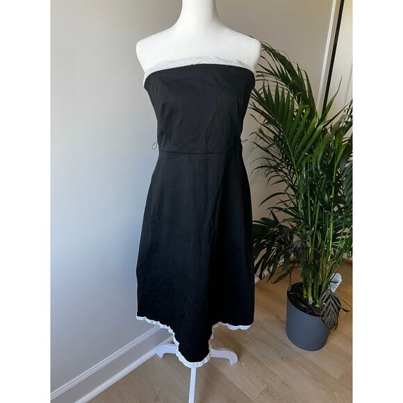 Vintage Eyelet Strapless Dress Collections Paris New York Size 14 - Picture 1 of 7